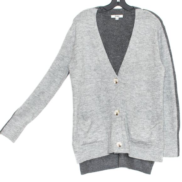 BB Dakota Steve Madden Cardigan Sweater Oversize Academia Preppy Gray Small IG - Picture 2 of 4